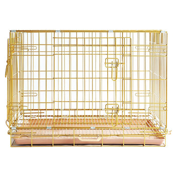 24-42" Collapsible Copper Gold Dog Crate