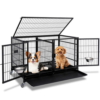 43" Stackable Dog Crate with Divider 43T