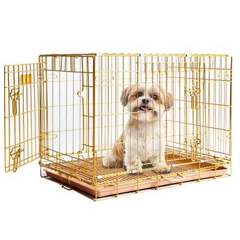 24-42" Collapsible Copper Gold Dog Crate