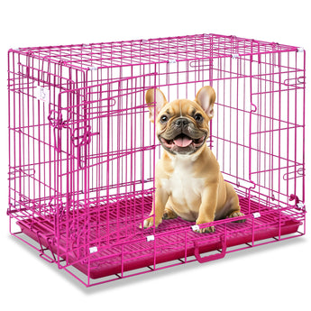 30" Collapsible Pink Dog Crate RED30