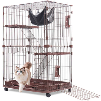 50 Inch Brown Cat Cages with Side Door C37P2F